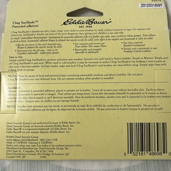 Car seat comfort straps and Cling Sun Shade - Picture 2 of 3